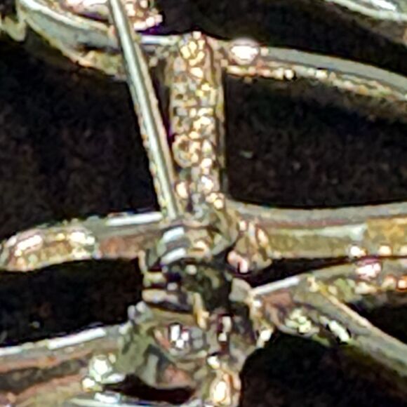 Vintage Sears Elephant Outline Brooch Gold Tone Red Eye Modernist Pin 1980s - Picture 6 of 9